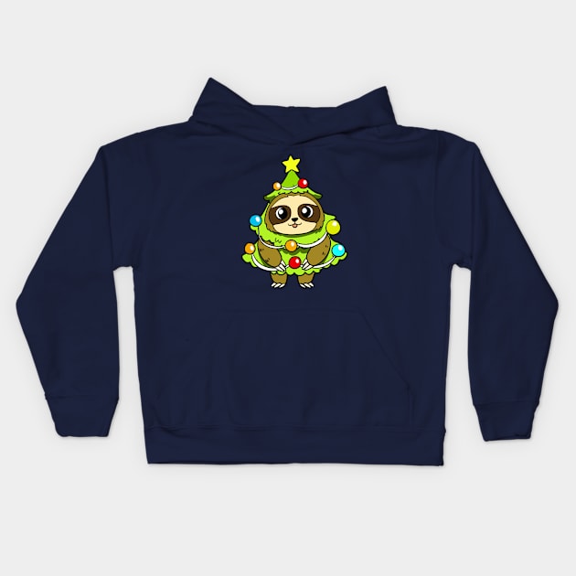 Christmas Sloth Kids Hoodie by WildSloths